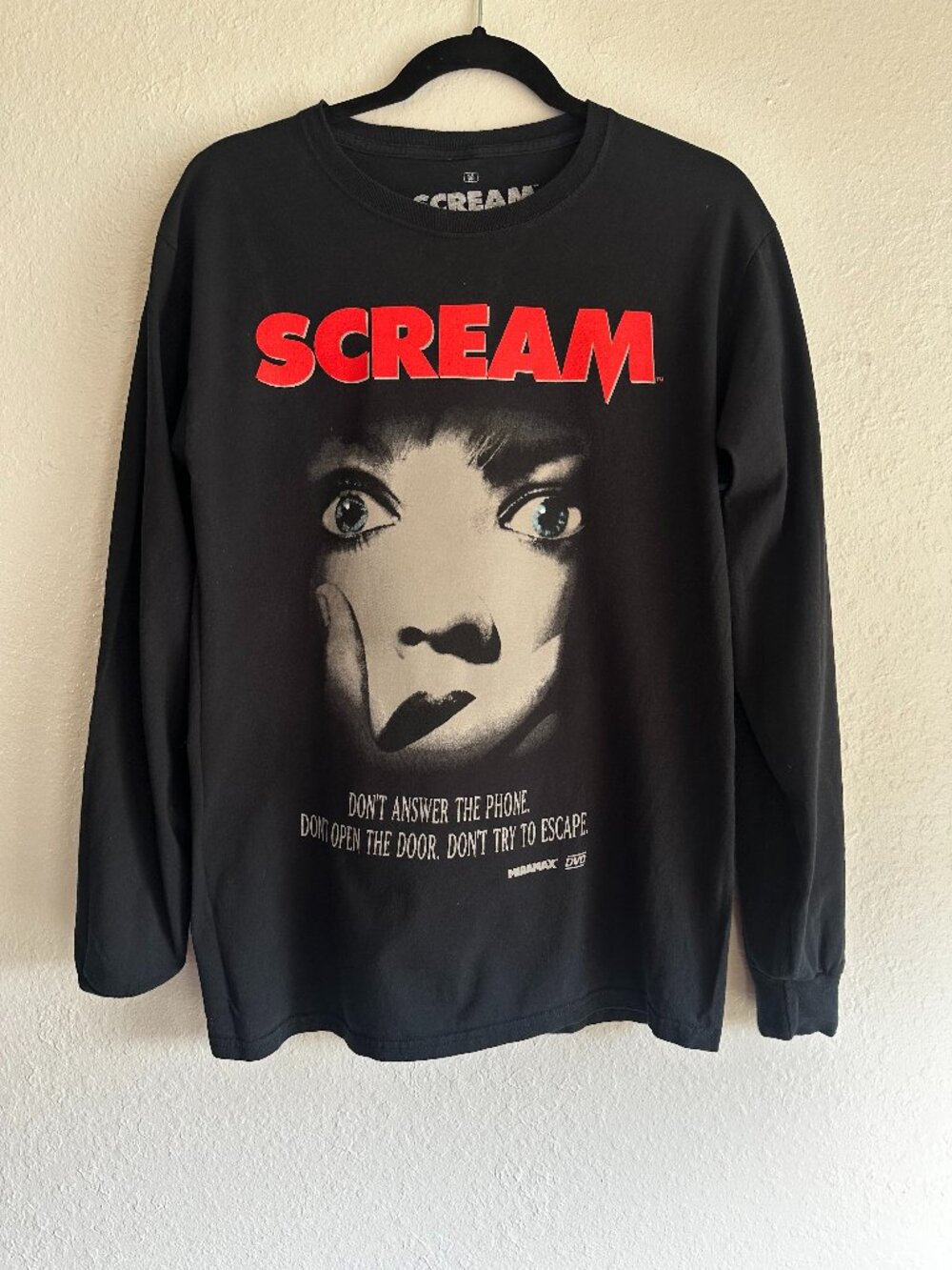 Scream 1996 Double-Sided Graphic Long Sleeve Tee – Black | M